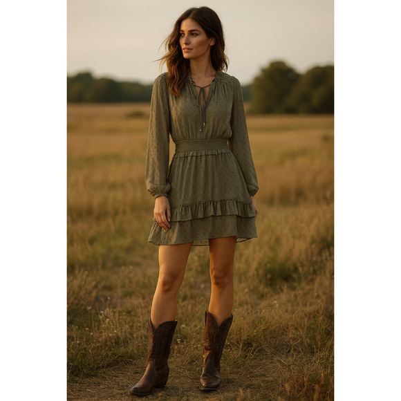 Skies Are Blue Dresses & Skirts - Skies Are Blue Stitch Fix swiss dot ruffle dress Size Medium cottagecore whimsy